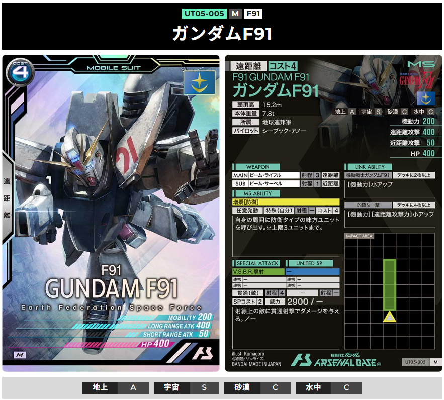 カードリスト公開 - ガンダム アーセナルベース あれこれ