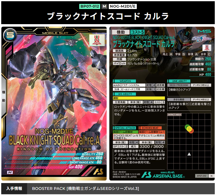 seedブースター2次受注 - ガンダム アーセナルベース あれこれ