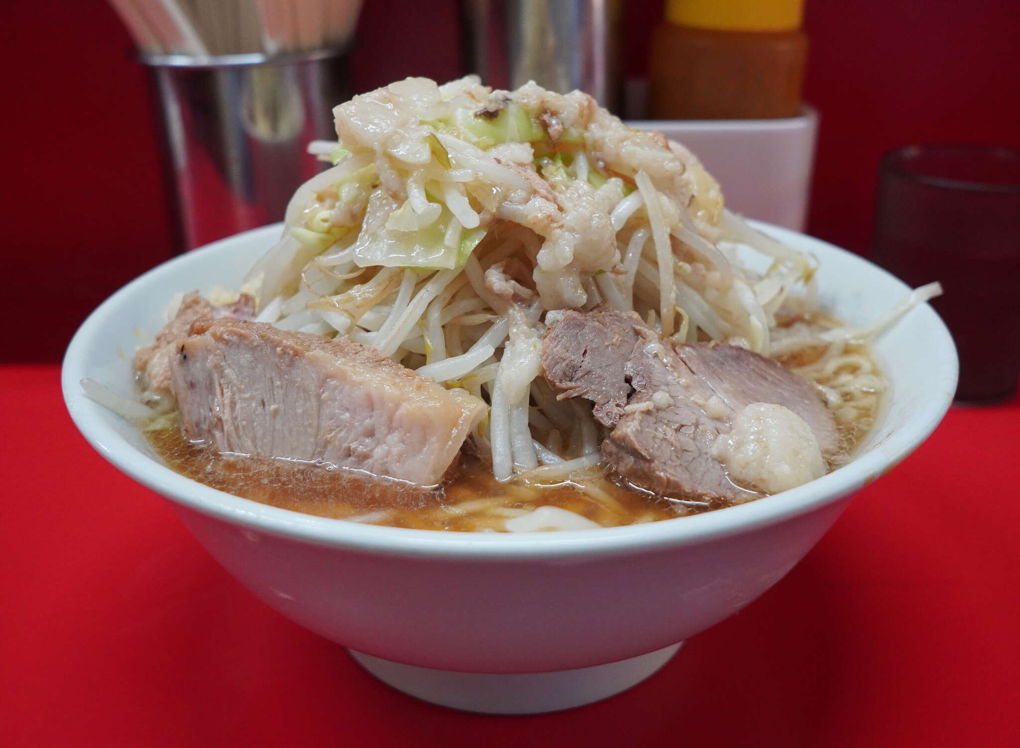 ラーメン二郎 上野毛店 - 久しぶりに昼帯に小ラーメン。油抜きスープ