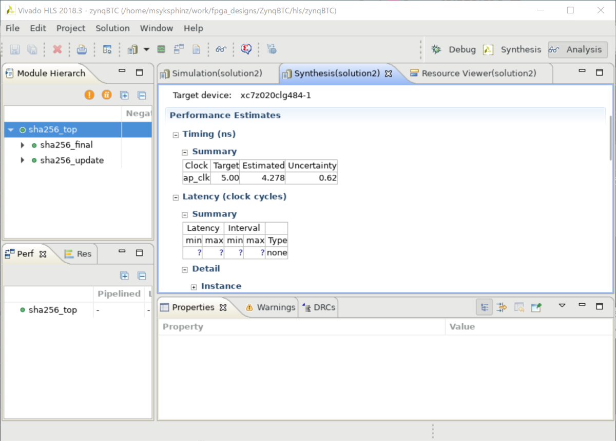 Vivado-HLSを用いたビットコインマイニング回路 (1. サンプルプログラムの試行) - FPGA開発日記
