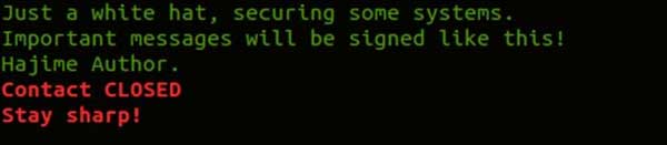 マルウェア「Hajime」からのメッセージ