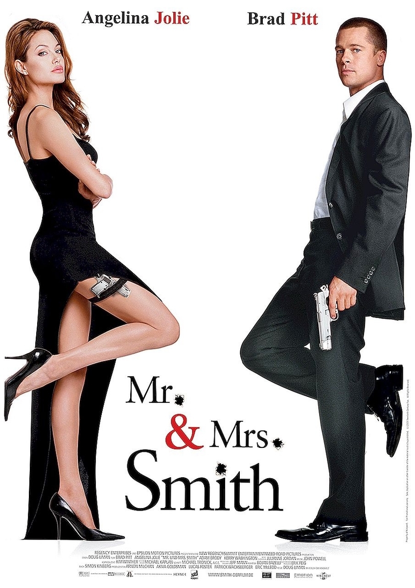 Mr.&Mrs.スミス 劇場用ポスター A1 ドイツ版 洋画　映画 当時物 映画-『Mr.&Mrs.スミス』 - 田中の備忘録