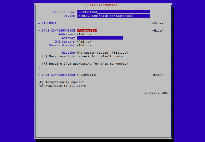 Rhel Nmtuiの画面にてチェックのつけ方 xマーク O P Ut