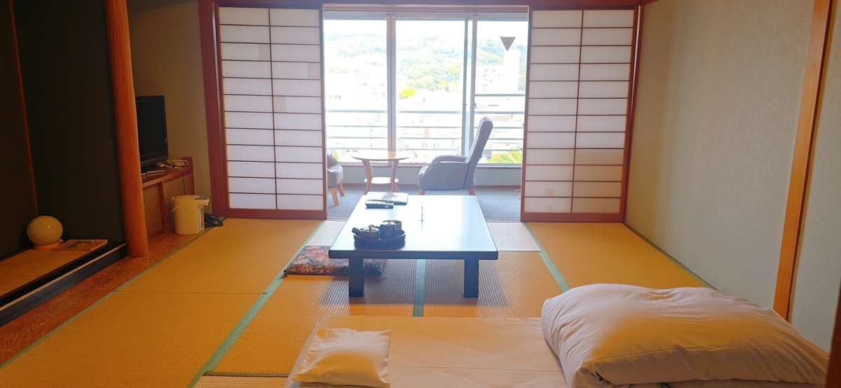 広々とした10畳の和室。ひとり旅には十分な広さ