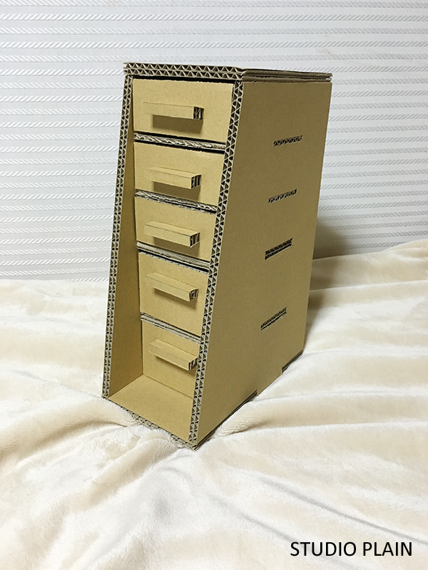 ダンボール収納ラック 引き出し５段 オーダーメイド品 Studio Plain