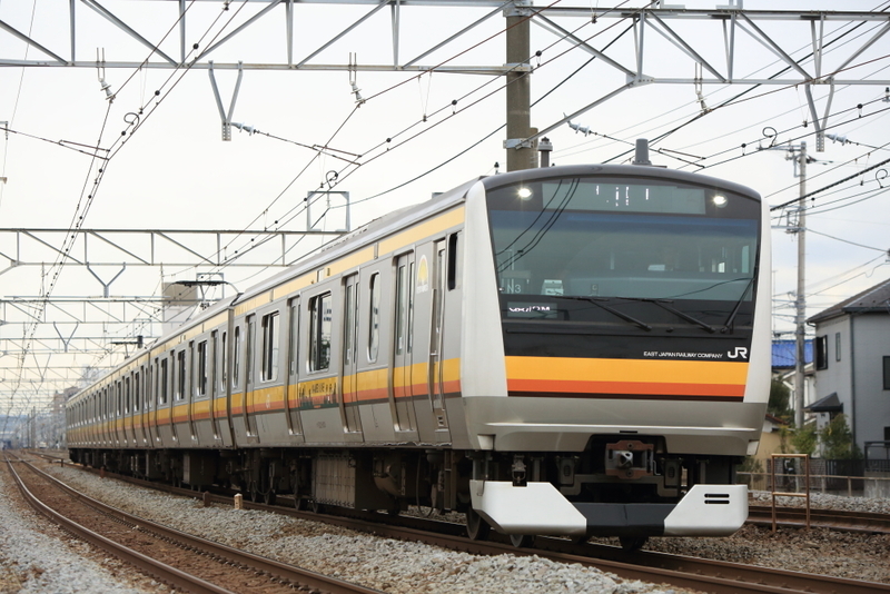 鉄道撮影 東海道線 辻堂－茅ヶ崎 試9843M E233系 8000番台試運転