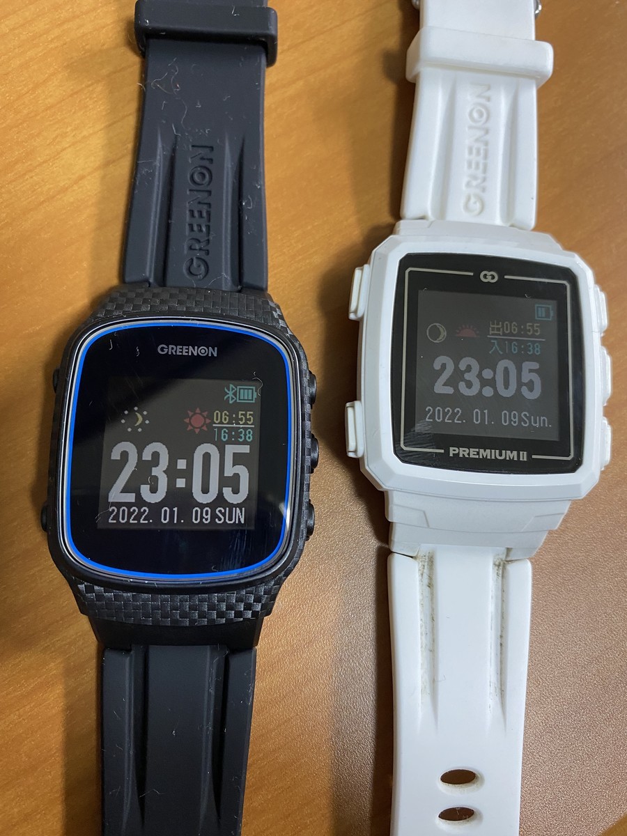 腕時計型 GPS 距離計：GreenOn ザ・ゴルフウォッチ NORM II と