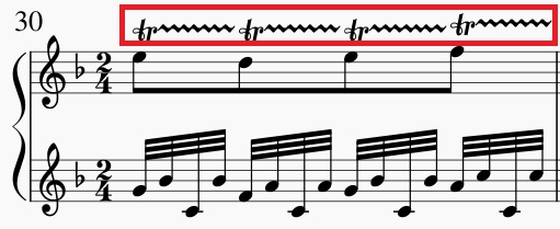 複数音符にわたるトリルの波線 点字楽譜はじめました