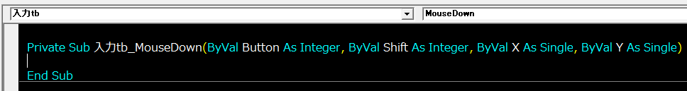 f:id:mutable_yun:20191202225347p:plain MouseDownはクリックした瞬間に発動するイベント