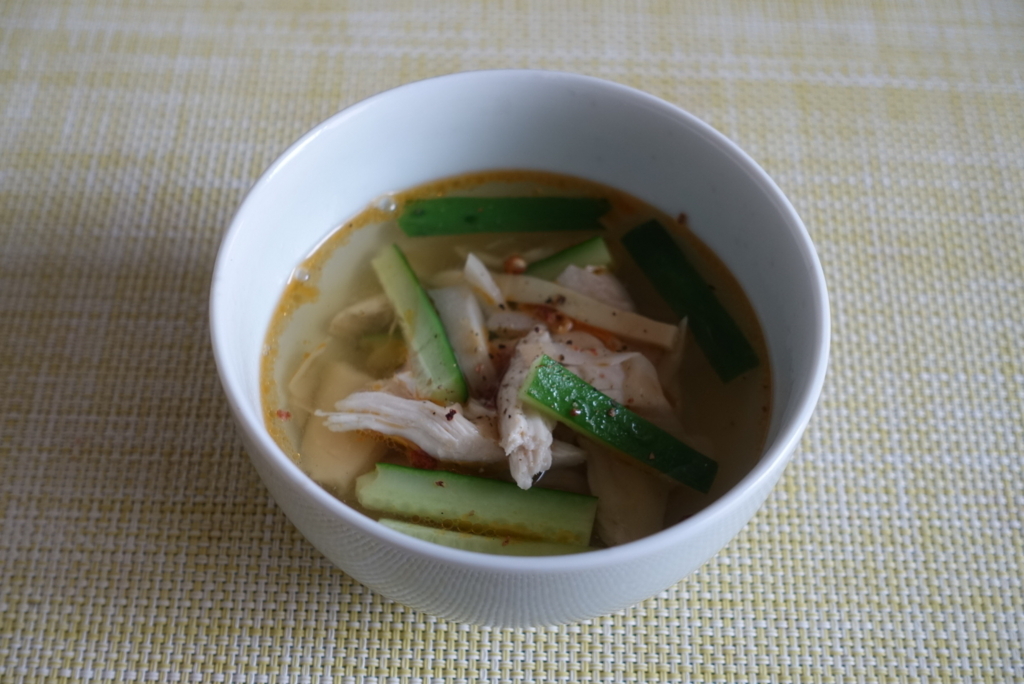 51冊目 主役スープ150 から4回めはささみときゅうりの花椒スープ 300と数十日の食卓