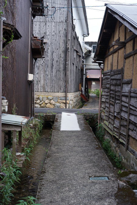 智頭町　綺麗な水の流れる側溝　続き