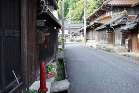 智頭町　ゲストハウス 楽之（たのし）のある街並み