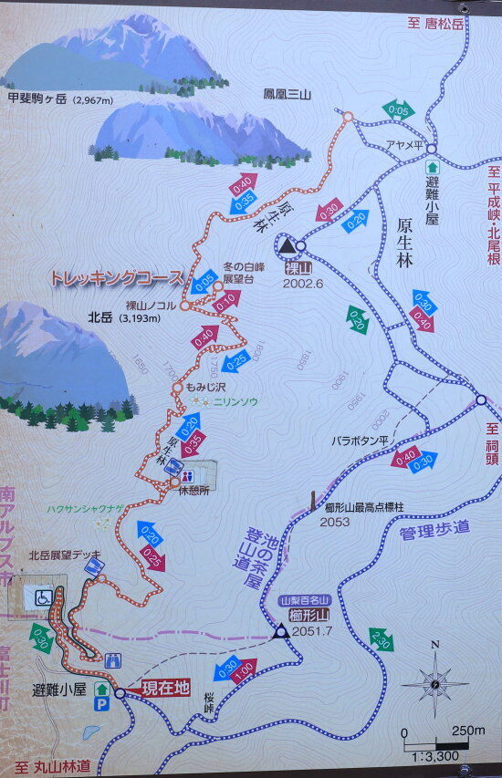 櫛形山　登山ルート