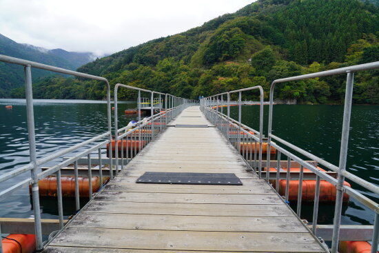 麦山浮橋を歩く