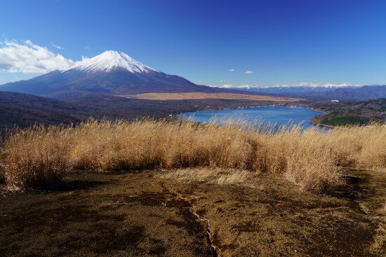 鉄砲木ノ頭からの山梨県越しの富士山