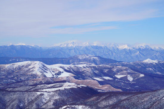 槍ヶ岳など北アルプスが見えました