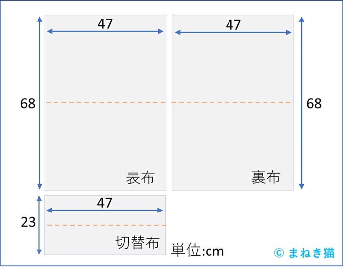 エクセルで書いた裁断図基本形