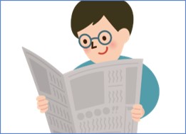 新聞を読む男性