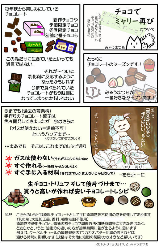 みゃうまつもは穏やかに暮らしたい チョコが食べたい?ならば作ればいいじゃない~生チョコから後片付けまで R010-01chocolate-tedukuri