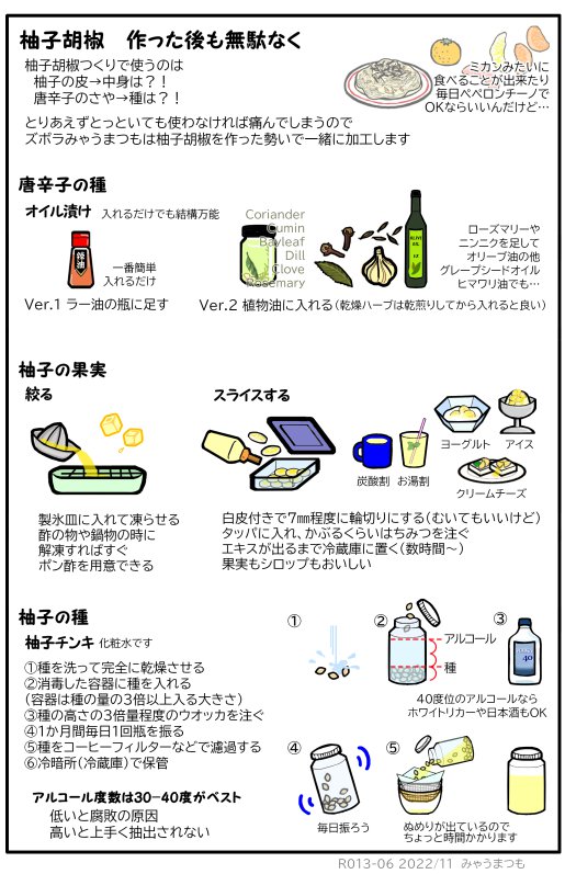 R013-06柚子胡椒を作った残りを無駄なく(種、果汁、果肉)