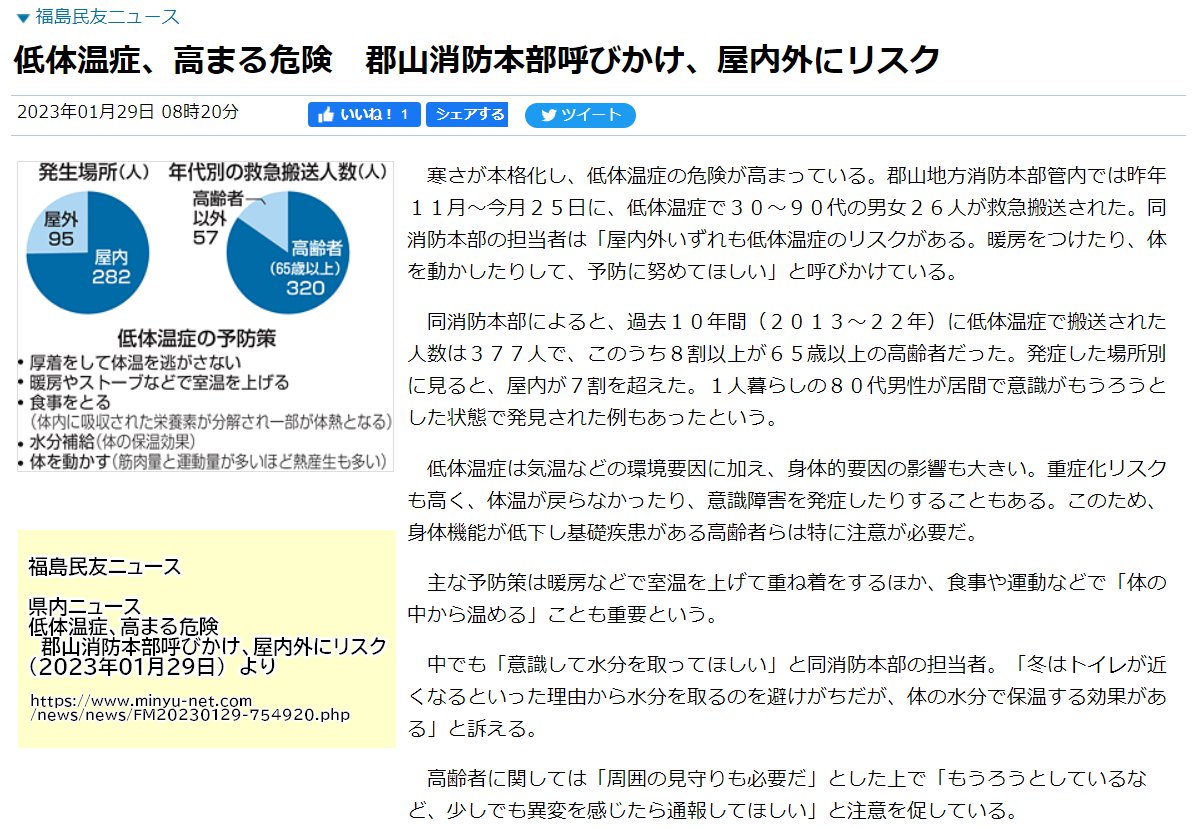 202301部屋が寒い時の身体への影響　屋内外で低体温症のリスク