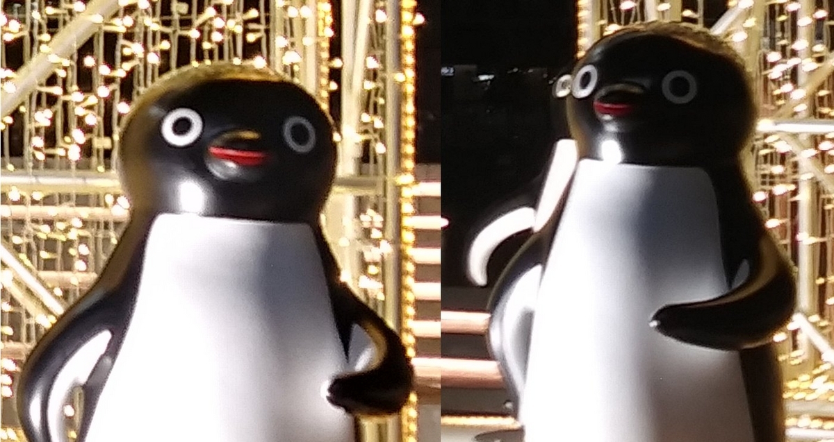 建物の外からクリスマスツリーを見る2023Bペンギン広場03