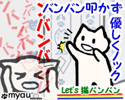 202406猫バンバン02ボンネットは強く叩かず優しくノック