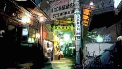 溝の口駅西口商店街入口看板と時代屋 オールドオーク(1期OP#20#25)#25天体戦士サンレッド聖地m