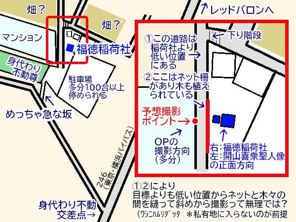 身代わり不動尊福徳稲荷社どっから撮影?天体戦士サンレッド聖地