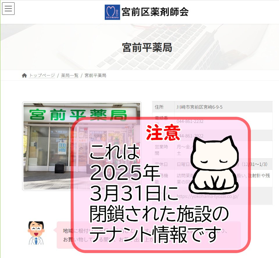 ねこいり住所表記宮崎6-9-4_宮前平薬局薬剤師会サイト