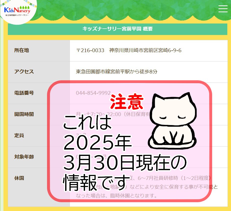 ねこいり住所表記宮崎6-9-6_キッズナーサリ公式