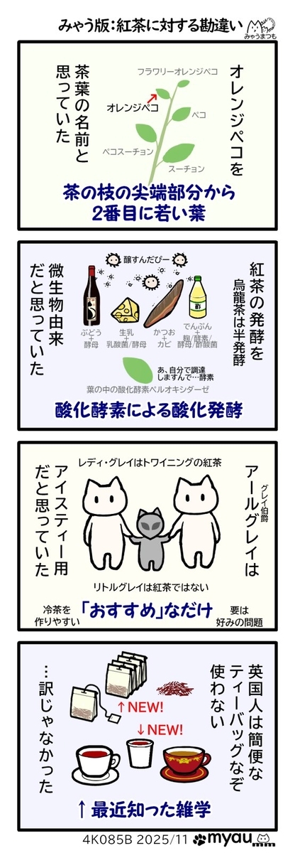 紅茶に関して勘違いしていたこと4選をかいた漫画
