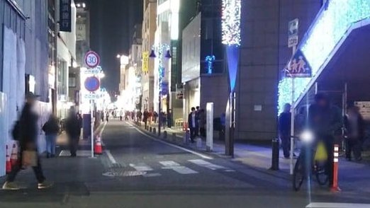 2025年第26回 溝口駅前 キラリデッキイルミネーション　はなびしビル前から撮影したポレポレ通り