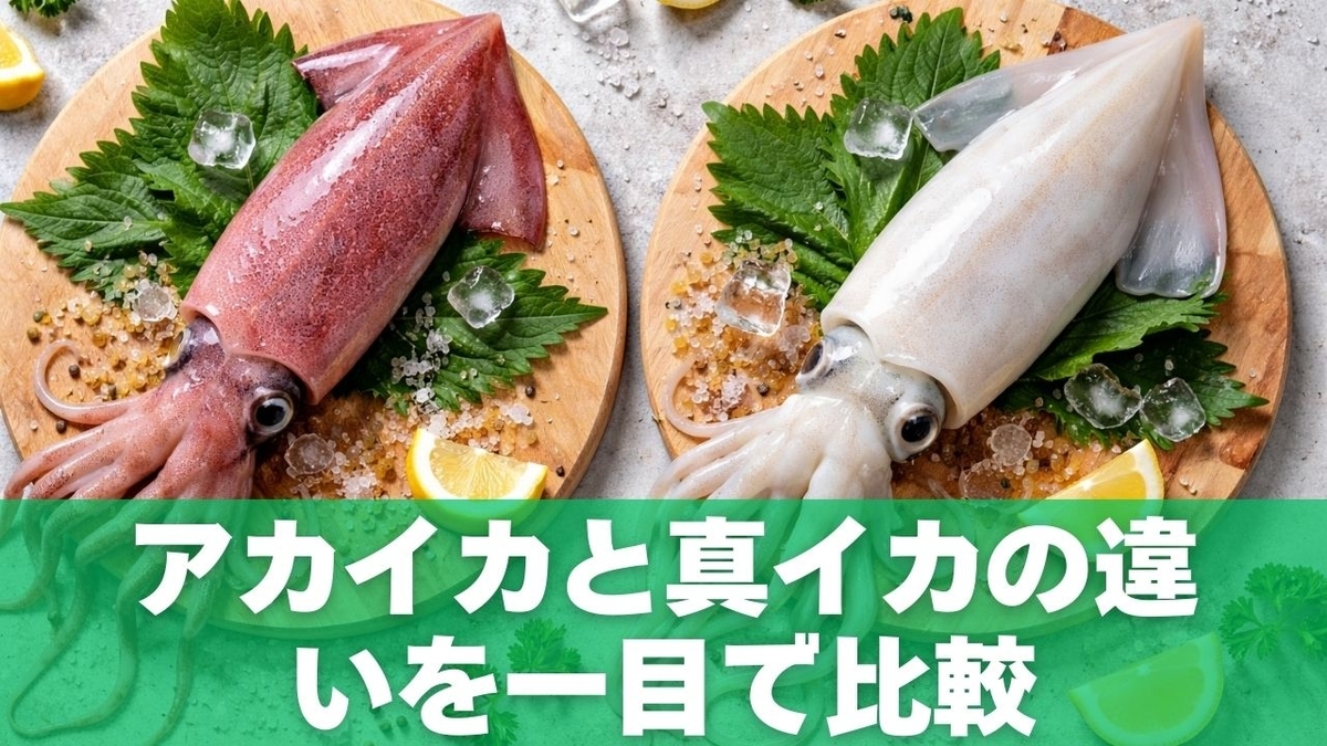 アカイカと真イカの違いを一目で比較