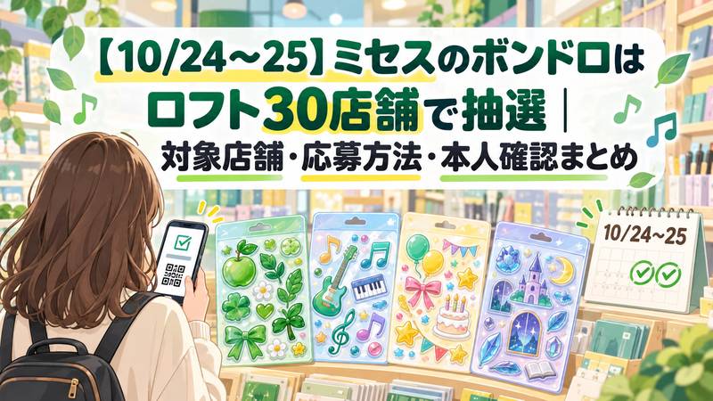 【10/24〜25】ミセスのボンドロはロフト30店舗で抽選｜対象店舗・応募方法・本人確認まとめ