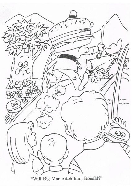 商用利用はご遠慮ください。1974年 U.S McDonald'sの塗り絵です