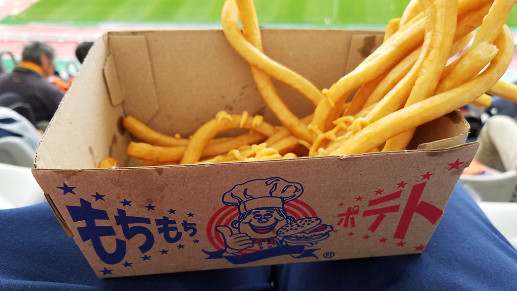 ビッグスワンのスタジアムグルメ「もちもちポテト」明太マヨ味