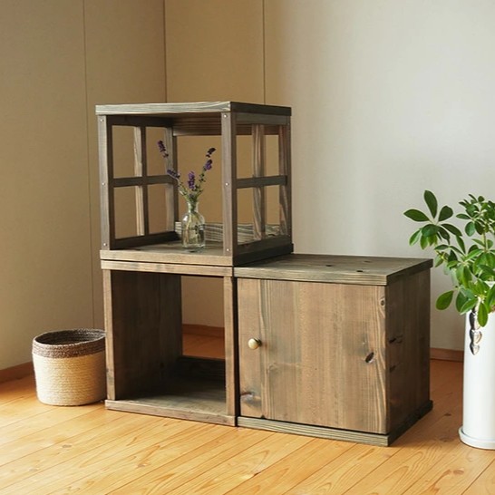 古材キューブボックス 単品