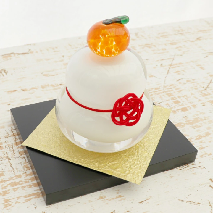 CRAFTHOUSE ガラス製 鏡餅 白(小)