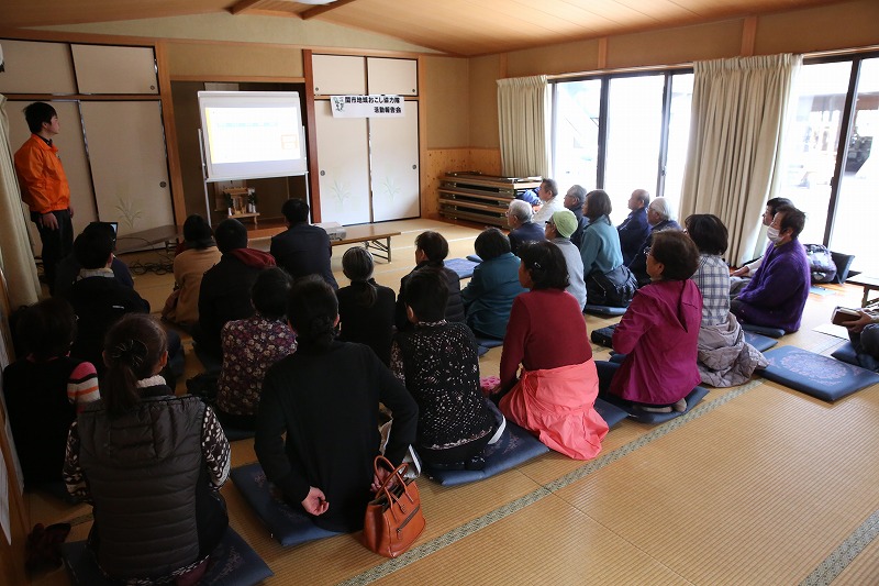 13日、関市上之保・川合集会所で