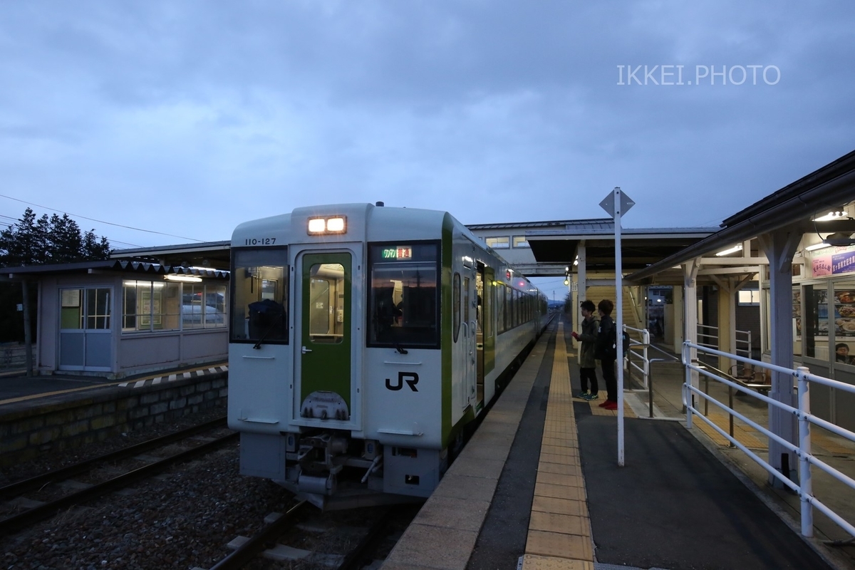 前谷地駅からようやく列車に乗車できた＝2019年3月 前谷地駅で
