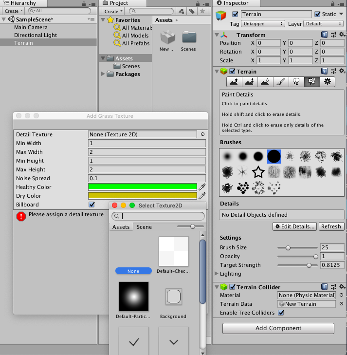 f:id:n-kiyo:20181223221742p:plain Unity,unity,ユニティ,Terrain,地形,地面,GameObject,画像,説明,物理エンジン,物理,天候,大地,テライン,初心者,簡単,テクスチャ,基本,基礎,操作,草,木,空,変更,変える,色,複数,選択,わからない,変えかた,かた,チュートリアル,わかりやすい,分かる,分かりやすい,優しい,やさしい,易しい,親切,変えたい,物理エンジン,初めて,きほん,きそ,うにty,ゆにてぃ,ユニティー,花,Unity 地形 作成,Unity 地面 作り方