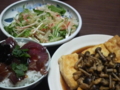 [2010][ごはん]今日の晩飯。豆腐とサラダとあと何じゃ？