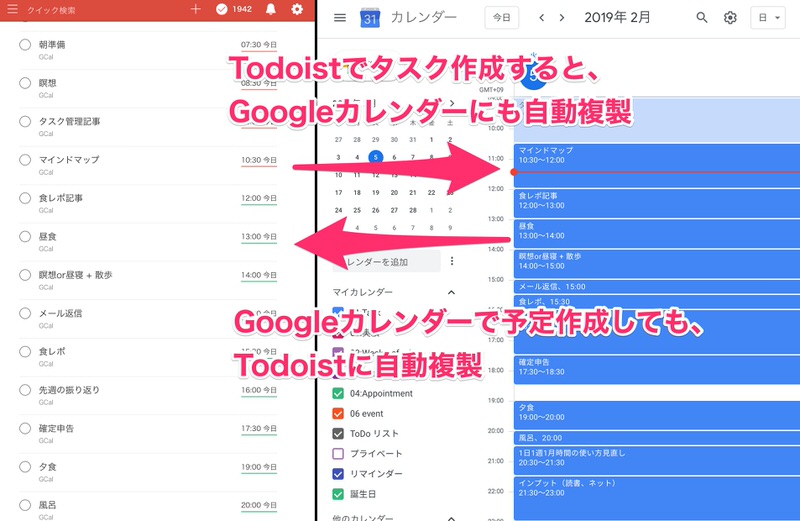 Todoistのタスクとgoogleカレンダーの予定をリアルタイム相互同期 連携させる方法 ノンストレス渡辺の研究日誌