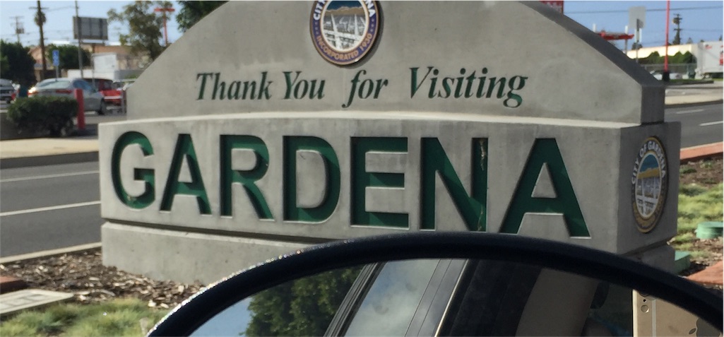 ガーデナ市にやって来た ロサンゼルスは今日もいい天気