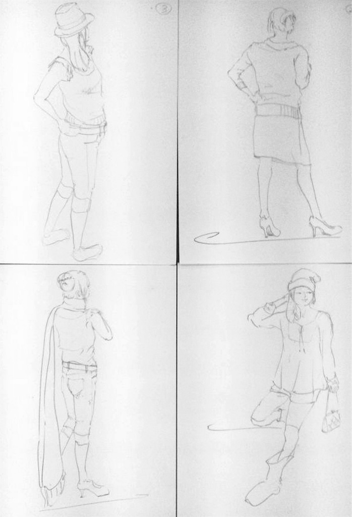 四谷デッサンファッションクロッキー4枚