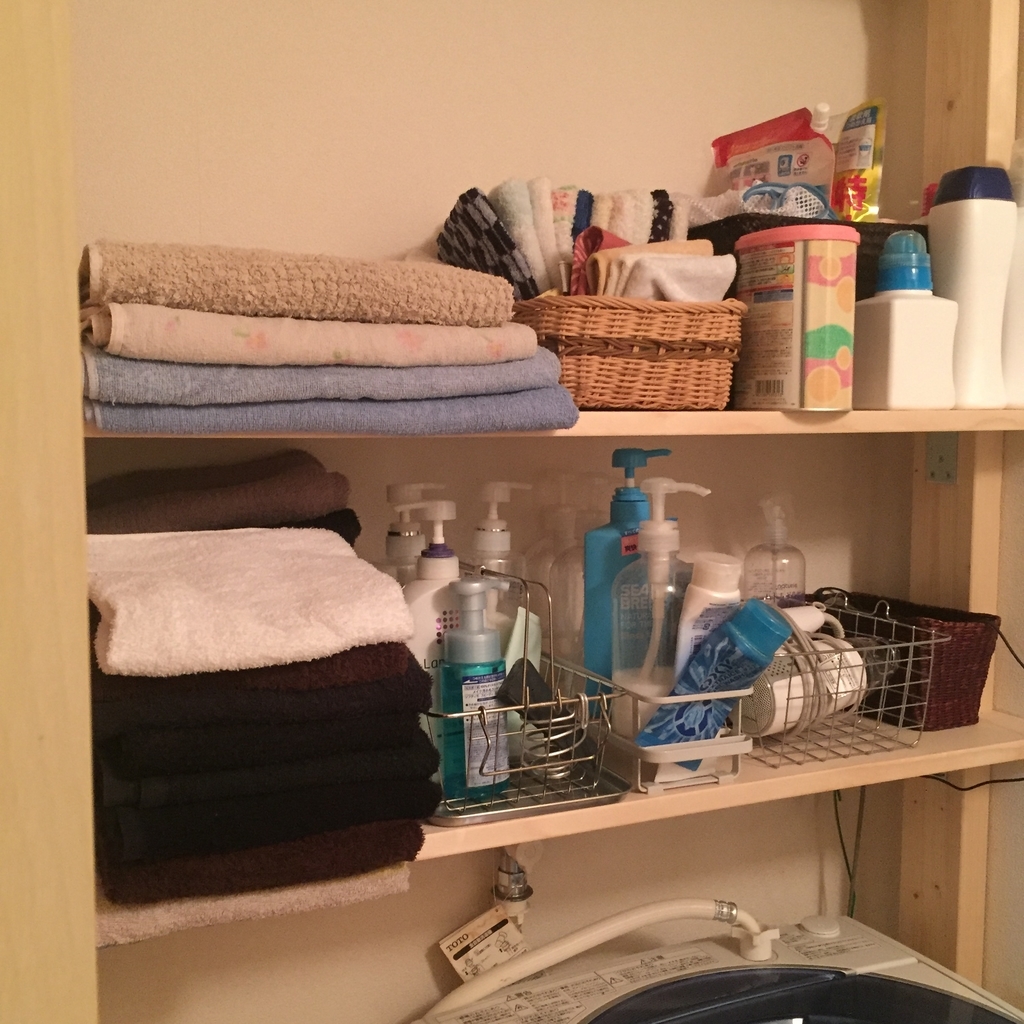 3coinsのステンレスカゴをお風呂セット入れに改造 Whatever