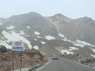駐停車禁止区間は雪も黄色い