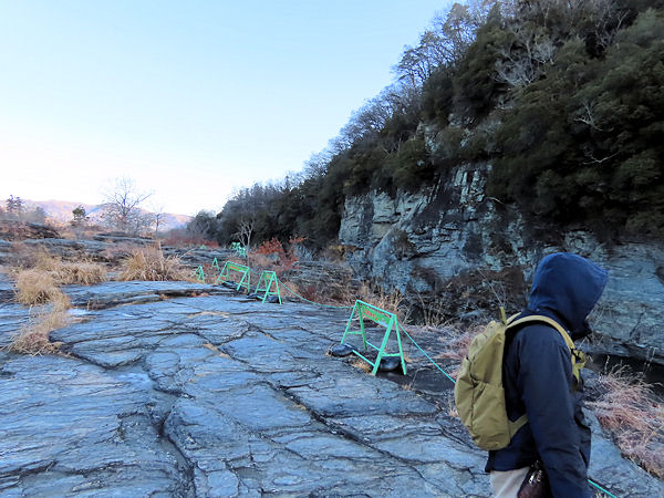 遊歩道を歩く