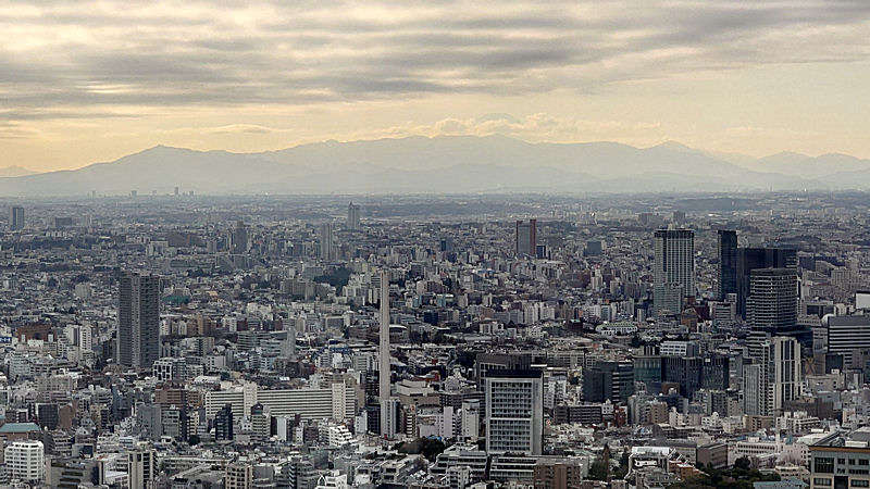 東京シティビュー（富士山の頭だけ雲の向こう）